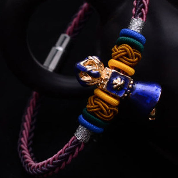 Buddha Stones Tibetan Handmade Dorje Vajra Strength Eight Threads String Bracelet Bracelet BS 3