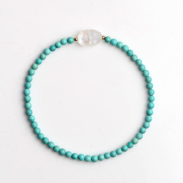 Buddha Stones Turquoise Moonstone PiXiu Protection Strength Bracelet Bracelet BS 12