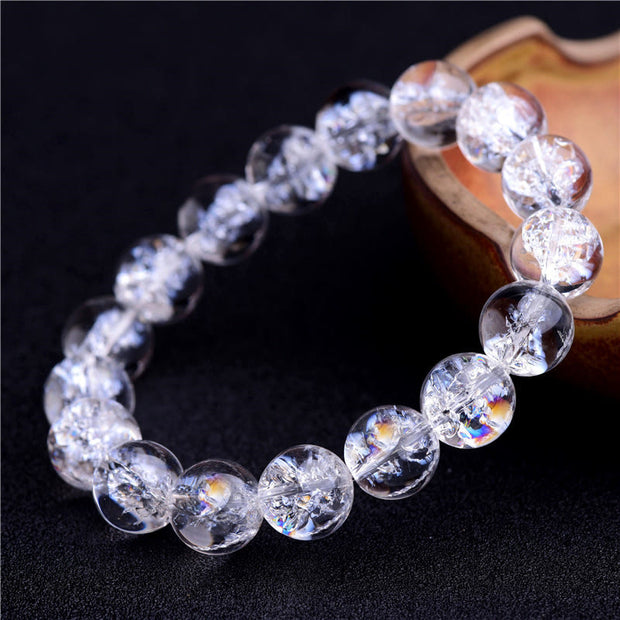 Buddha Stones Natural White Crystal Protection Healing Bracelet Bracelet BS 1