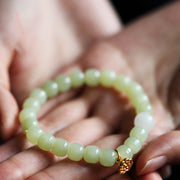 Buddha Stones Jade Lotus Abundance Adjustable Bracelet Bracelet BS 2