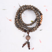Buddha Stones Tibetan Sandalwood Protection Charm Mala Bracelet Mala Bracelet BS 108 Mala Beads 10mm