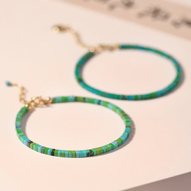 Buddha Stones Turquoise Beaded Friendship Strength Chain Bracelet