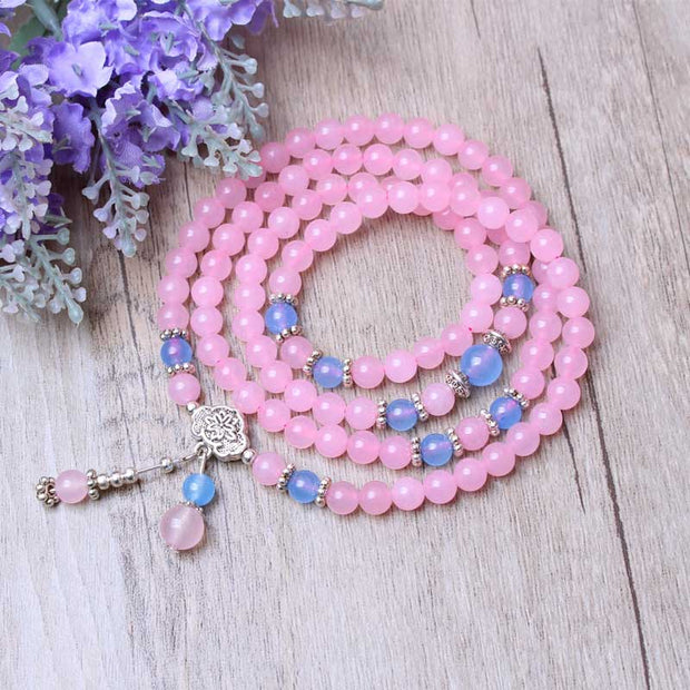 Buddha Stones Natural Pink Crystal Bead Emotional Balance Bracelet Bracelet Necklaces & Pendants BS 2