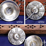 Buddha Stones Tibetan Tingsha Bell Six True Words White Copper Healing Decoration Buddhist Supplies BS 5