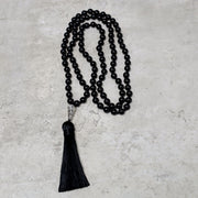 Buddha Stones 108 Mala Black Onyx Beads Yoga Meditation Prayer Beads Necklace Bracelet BS 3