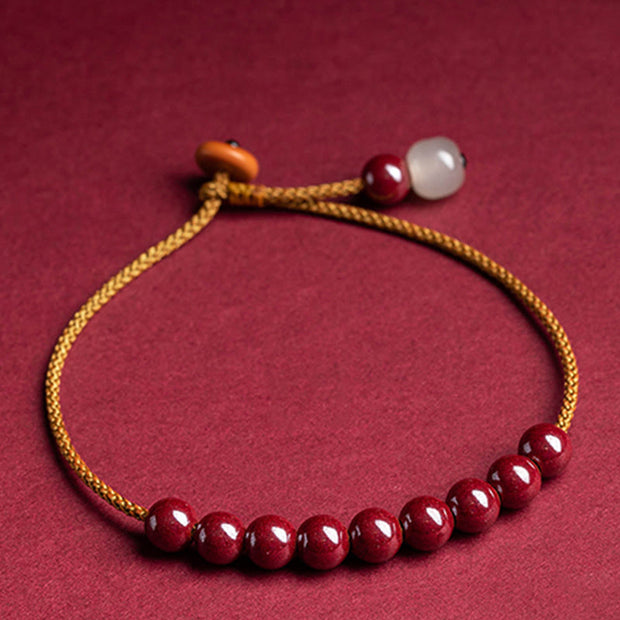 Buddha Stones Natural Cinnabar Beaded Blessing Handmade Bracelet