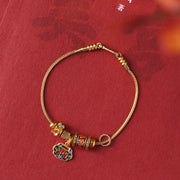 Buddha Stones Lotus Enlightenment Copper Beaded Charm Bracelet Bracelet BS Lotus(Enlightenment♥New Beginning)