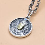 Buddha Stones 925 Sterling Silver Green Tara Double Dorje Vajra Protection Necklace Pendant