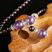 Buddha Stones Natural Garnet Amethyst Protection Bracelet Bracelet Necklaces & Pendants BS 3