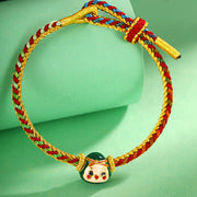 Buddha Stones Cute Zongzi Pattern Luck Colorful Handcrafted Eight Thread Peace Knot Bracelet