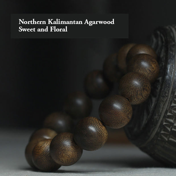 Buddha Stones Rare Northern Kalimantan Agarwood Ward Off Evil Spirits Bracelet