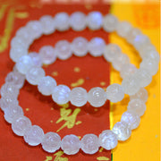 Buddha Stones Natural Moonstone Lotus Love Bracelet Bracelet BS 11