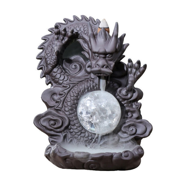 LED Light Dragon Strength Ceramic Incense Burner Decoration (Extra 30% Off | USE CODE: FS30)