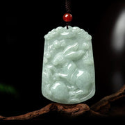 Buddha Stones Natural Jade 12 Chinese Zodiac Abundance Amulet Pendant Necklace Necklaces & Pendants BS Rabbit