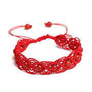 Buddha Stones Red Agate Confidence Red String Bracelet