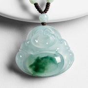 Buddha Stones Cyan Jade Luck Necklace Pendant Necklaces & Pendants BS 6