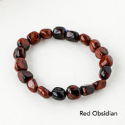 Natural Irregular Shape Crystal Stone Spiritual Awareness Bracelet Bracelet BS Red Obsidian