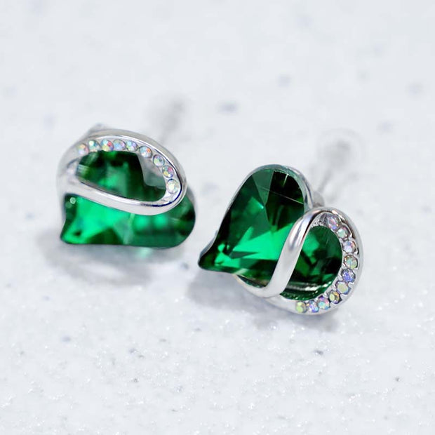 Natural Various Gemstone Birthstone Crystal Love Stud Earrings Earrings BS 14
