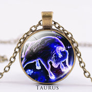 12 Constellations of the Zodiac Moon Starry Sky Protection Blessing Necklace Pendant Necklaces & Pendants BS DarkGoldenrod Taurus
