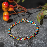 Buddhastoneshop Tibet Handmade Five Color Thread Protection Braid String Bracelet