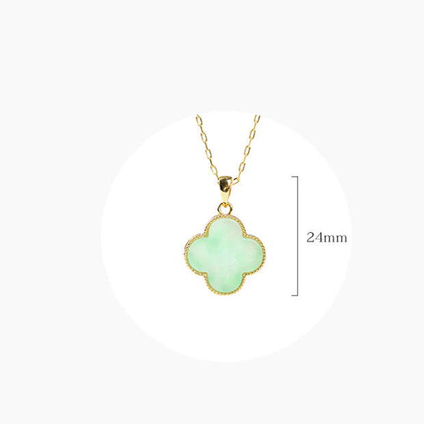 FREE Today: Bring Good Fortune Four Leaf Clover Jade Prosperity Necklace FREE FREE 5
