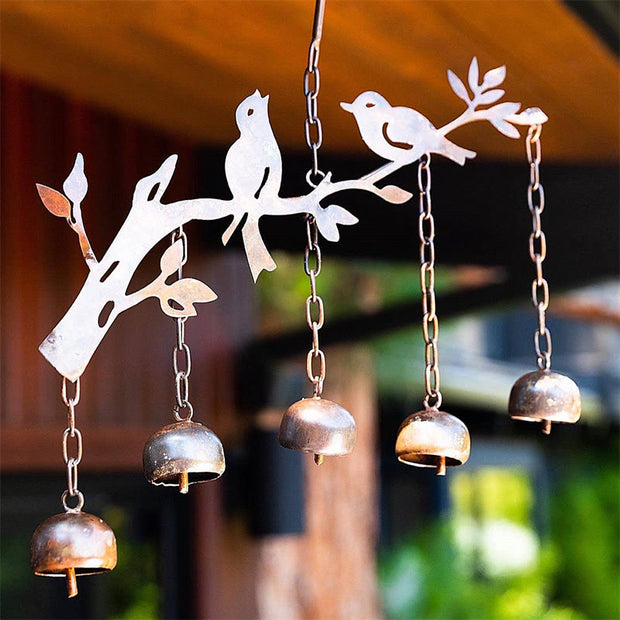 Buddha Stones Birds Bells Wind Chime Bell Luck Wall Hanging Home Decoration