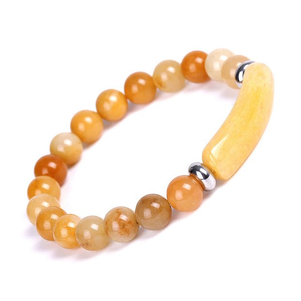 Buddha Stones Handmade Natural Gemstone Healing Bracelet Bracelet BS Golden Silk Jade