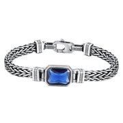 Buddha Stones Retro Blue Acrylic Dragon Keel Braided Design Healing Wealth Buckle Bracelet Bracelet BS 13