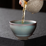 Buddha Stones Vintage Pink Colorful Chinese Jianzhan Kiln Change Ceramic Teacup Kung Fu Tea Cup Bowl