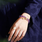 Buddha Stones Natural Amethyst Crystal Hetian Jade Healing Charm Bracelet Bracelet BS 3