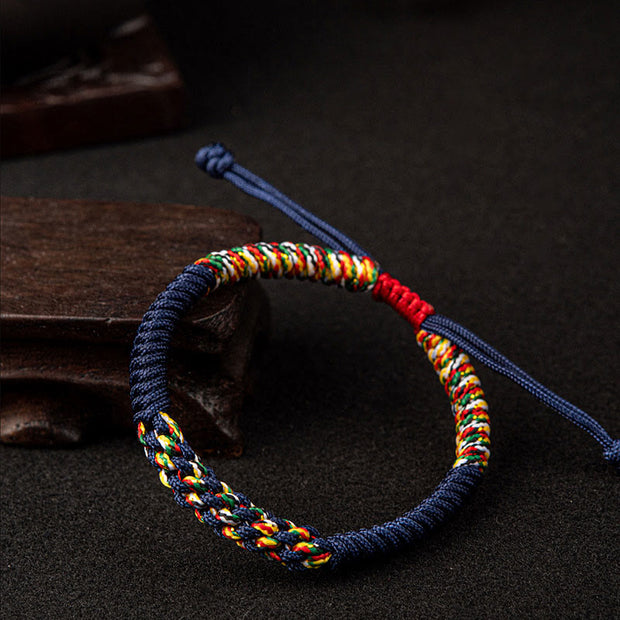 Buddha Stones Tibetan Handmade Colorful King Kong Knot Luck Braid String Bracelet Bracelet BS 8