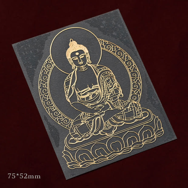 Buddha Stones 12 Chinese Zodiac Blessing Wealth Fortune Phone Sticker Phone Sticker BS Goat/Monkey-Tathagata Large