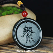 Buddha Stones Natural Hetian Cyan Jade Yin Yang Luck Harmony Necklace Pendant Necklaces & Pendants BS 1
