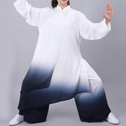 Buddha Stones Gradient Painting Meditation Prayer Spiritual Zen Tai Chi Qigong Practice Unisex Clothing Set