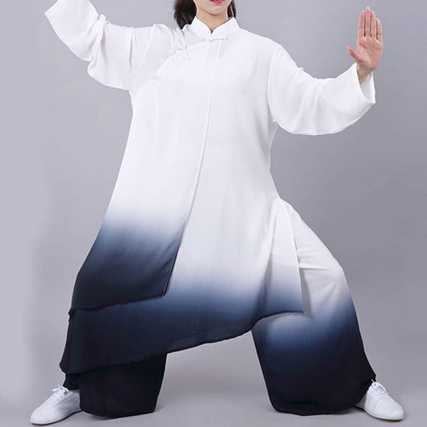 Buddha Stones Gradient Painting Meditation Prayer Spiritual Zen Tai Chi Qigong Practice Unisex Clothing Set Clothes BS 2