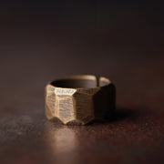 Buddha Stones Tibetan Simple Design Copper Wealth Ring Ring BS Women 10mm