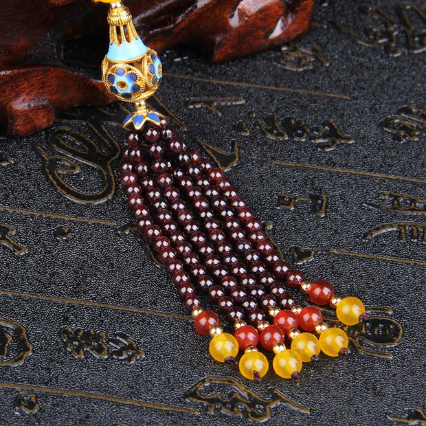 Buddha Stones Natural Garnet Pink Crystal Red Agate Fortune Necklace Bracelet Necklaces & Pendants BS 10