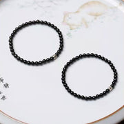 Buddha Stones Natural Black Obsidian Smoky Quartz Purification Strength Bracelet Bracelet BS 6