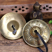 Buddha Stones Tibetan Tingsha Bell Six True Words Dragon Copper Balance Decoration With Bag Buddhist Supplies BS main