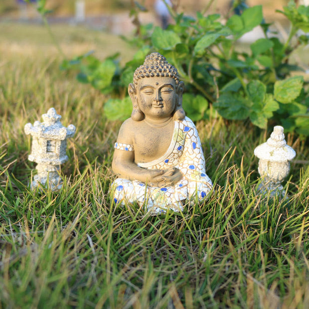 Buddha Stones Meditating Zen Buddha Serenity Resin Statue Figurine Home Decoration Decorations BS 6
