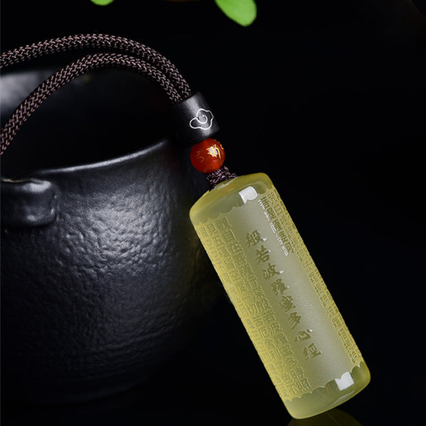 Buddha Stones Heart Sutra Citrine Happiness Strength Necklace Pendant Necklaces & Pendants BS 8