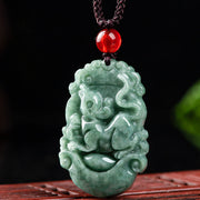 Buddha Stones Natural Jade 12 Chinese Zodiac Prosperity Necklace Pendant Necklaces & Pendants BS 7