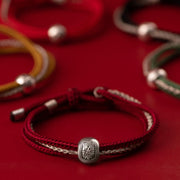 Buddha Stones 925 Sterling Silver Tibetan Zakiram Goddess of Wealth Luck Rope Bracelet