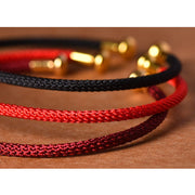 Buddha Stones Simple Design Handmade Luck Braid String Cuff Bracelet Bracelet BS 14