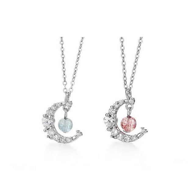 Buddha Stones Strawberry Quartz Blue Crystal Love Healing Necklace Necklaces & Pendants BS 14