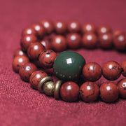 Buddha Stones Bodhi Seed Cyan Jade Copper Peace Luck Bracelet Bracelet BS 7