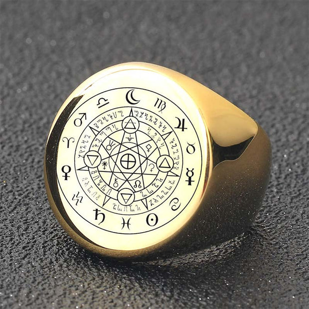 Buddha Stones 12 Constellations of the Zodiac Protection Blessing Ring