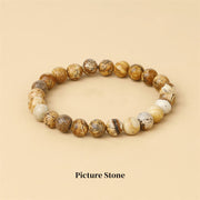 Buddha Stones Natural Stone Quartz Healing Beads Bracelet Bracelet BS 8mm Picture Stone