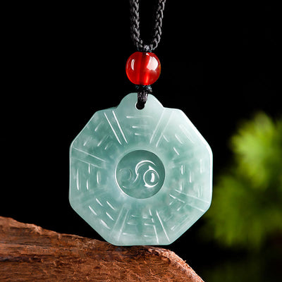 Buddha Stones Natural Jade FengShui Bagua Yin Yang Prosperity Necklace Pendant Necklaces & Pendants BS Jade(Prosperity♥Abundance)