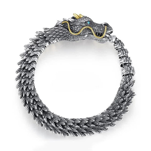 Buddha Stones Nordic Dragon Handmade Amulet Luck Protection Chain Bracelet Bracelet Bangle BS 7